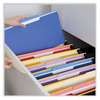 A Picture of product UNV-15301 Universal® Interior File Folders 1/3-Cut Tabs: Assorted, Legal Size, 11-pt Stock, Blue, 100/Box