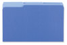 A Picture of product UNV-15301 Universal® Interior File Folders 1/3-Cut Tabs: Assorted, Legal Size, 11-pt Stock, Blue, 100/Box