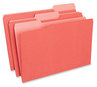 A Picture of product UNV-15303 Universal® Interior File Folders 1/3-Cut Tabs: Assorted, Legal Size, 11-pt Stock, Red, 100/Box