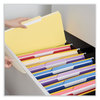 A Picture of product UNV-15304 Universal® Interior File Folders 1/3-Cut Tabs: Assorted, Legal Size, 11-pt Stock, Yellow, 100/Box