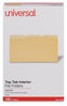 A Picture of product UNV-15304 Universal® Interior File Folders 1/3-Cut Tabs: Assorted, Legal Size, 11-pt Stock, Yellow, 100/Box