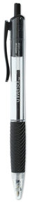 Universal™ Comfort Grip® Clear Barrel Retractable Ballpoint Pen Medium 1 mm, Black Ink, Clear/Black Dozen