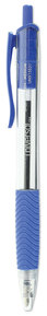 Universal™ Comfort Grip® Clear Barrel Retractable Ballpoint Pen Medium 1 mm, Blue Ink, Clear/Blue Dozen