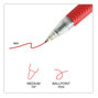A Picture of product UNV-15532 Universal™ Comfort Grip® Clear Barrel Retractable Ballpoint Pen Medium 1 mm, Red Ink, Clear/Red Dozen
