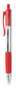 A Picture of product UNV-15532 Universal™ Comfort Grip® Clear Barrel Retractable Ballpoint Pen Medium 1 mm, Red Ink, Clear/Red Dozen