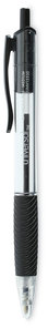 Universal™ Comfort Grip® Clear Barrel Retractable Ballpoint Pen Medium 1 mm, Black Ink, Clear/Black 48/Pack