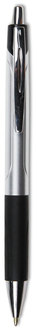 Universal™ Comfort Grip® Retractable Ballpoint Pen Medium 1 mm, Black Ink, Silver/Black Barrel, Dozen