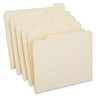 A Picture of product UNV-16115 Universal® Double-Ply Top Tab Manila File Folders 1/5-Cut Tabs: Assorted, Letter Size, 0.75" Expansion, 100/Box