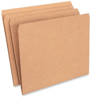 Universal® Reinforced Kraft Top Tab File Folders Straight Tabs, Letter Size, 0.75" Expansion, Brown, 100/Box