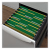 A Picture of product UNV-16162 Universal® Reinforced Top-Tab File Folders 1/3-Cut Tabs: Assorted, Letter Size, 1" Expansion, Green, 100/Box