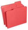 A Picture of product UNV-16163 Universal® Reinforced Top-Tab File Folders 1/3-Cut Tabs: Assorted, Letter Size, 1" Expansion, Red, 100/Box