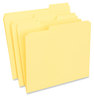 A Picture of product UNV-16164 Universal® Reinforced Top-Tab File Folders 1/3-Cut Tabs: Assorted, Letter Size, 1" Expansion, Yellow, 100/Box