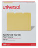 A Picture of product UNV-16164 Universal® Reinforced Top-Tab File Folders 1/3-Cut Tabs: Assorted, Letter Size, 1" Expansion, Yellow, 100/Box