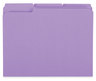 A Picture of product UNV-16165 Universal® Reinforced Top-Tab File Folders 1/3-Cut Tabs: Assorted, Letter Size, 1" Expansion, Violet, 100/Box