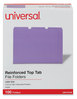 A Picture of product UNV-16165 Universal® Reinforced Top-Tab File Folders 1/3-Cut Tabs: Assorted, Letter Size, 1" Expansion, Violet, 100/Box