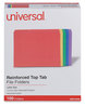 A Picture of product UNV-16166 Universal® Reinforced Top-Tab File Folders 1/3-Cut Tabs: Assorted, Letter Size, 1" Expansion, Colors, 100/Box