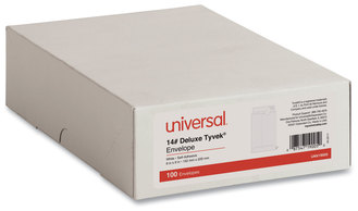 Universal® Deluxe Tyvek® Envelopes #1, Square Flap, Self-Adhesive Closure, 6 x 9, White, 100/Box