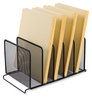 A Picture of product UNV-20001 Universal® Deluxe Mesh Stacking Sorter 5 Sections, Letter to Legal Size Files, 14.63" x 8.13" 7.5", Black