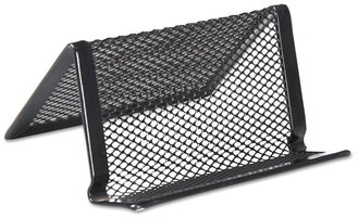 Universal® Deluxe Mesh Business Card Holder Metal Holds 50 2.25 x 4 Cards, 3.78 3.38 2.13, Black
