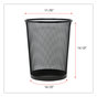 A Picture of product UNV-20008 Universal® Deluxe Mesh Wastebasket 18 qt, Steel Black