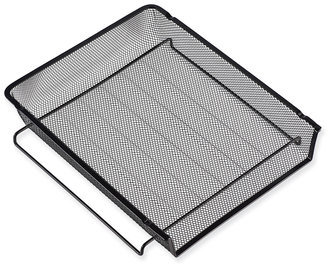 Universal® Deluxe Mesh Stacking Side Load Tray 1 Section, Legal Size Files, 17" x 10.88" 2.5", Black