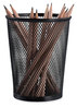 A Picture of product UNV-20013 Universal® Deluxe Mesh Jumbo Pencil Cup Steel 4.38" Diameter x 5.38"h, Black