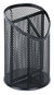 A Picture of product UNV-20019 Universal® Metal Mesh 3-Compartment Pencil Cup 4.13" Diameter x 6"h, Black
