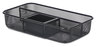A Picture of product UNV-20020 Universal® Metal Mesh Organizer Tray Four Compartments, 10.63 x 6 2, Black