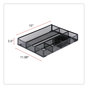 A Picture of product UNV-20021 Universal® Metal Mesh Drawer Organizer Six Compartments, 15 x 11.88 2.5, Black