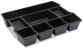 Universal® High Capacity Drawer Organizer Eight Compartments, 14.88 x 11.88 2.5, Plastic, Black