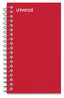A Picture of product UNV-20453 Universal® Wirebound Memo Book Narrow Rule, Red Cover, (50) 5 x 3 Sheets, 12/Pack