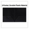 A Picture of product UNV-20540 Universal® Two-Pocket Plastic Folders 100-Sheet Capacity, 11 x 8.5, Black, 10/Pack