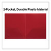 A Picture of product UNV-20543 Universal® Two-Pocket Plastic Folders 100-Sheet Capacity, 11 x 8.5, Red, 10/Pack