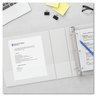 A Picture of product UNV-20702 Universal® Slant D-Ring View Binder 3 Rings, 0.5" Capacity, 11 x 8.5, White