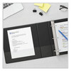 A Picture of product UNV-20706 Universal® Deluxe Non-View D-Ring Binder with Label Holder 3 Rings, 4" Capacity, 11 x 8.5, Black