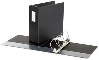 Universal® Deluxe Non-View D-Ring Binder with Label Holder 3 Rings, 4" Capacity, 11 x 8.5, Black