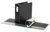 A Picture of product UNV-20706 Universal® Deluxe Non-View D-Ring Binder with Label Holder 3 Rings, 4" Capacity, 11 x 8.5, Black