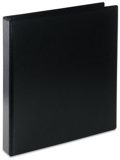 Universal® Deluxe Round Ring View Binder 3 Rings, 1" Capacity, 11 x 8.5, Black