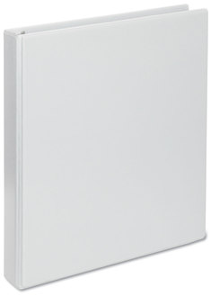 Universal® Deluxe Round Ring View Binder 3 Rings, 1" Capacity, 11 x 8.5, White