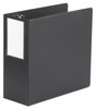 A Picture of product UNV-20714 Universal® Deluxe Non-View D-Ring Binder with Label Holder 3 Rings, 5" Capacity, 11 x 8.5, Black