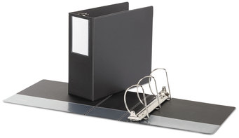 Universal® Deluxe Non-View D-Ring Binder with Label Holder 3 Rings, 5" Capacity, 11 x 8.5, Black