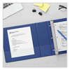 A Picture of product UNV-20718 Universal® Slant D-Ring View Binder 3 Rings, 1.5" Capacity, 11 x 8.5, Navy Blue