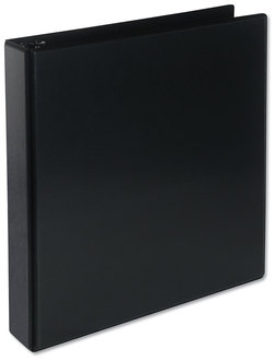 Universal® Deluxe Round Ring View Binder 3 Rings, 1.5" Capacity, 11 x 8.5, Black