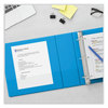 A Picture of product UNV-20723 Universal® Slant D-Ring View Binder 3 Rings, 1.5" Capacity, 11 x 8.5, Light Blue