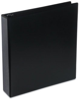 Universal® Deluxe Round Ring View Binder 3 Rings, 2" Capacity, 11 x 8.5, Black