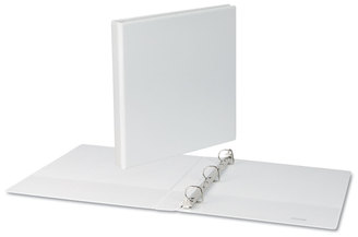 Universal® Slant D-Ring View Binder 3 Rings, 1" Capacity, 11 x 8.5, White, 4/Pack