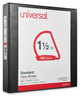 A Picture of product UNV-20743 Universal® Slant D-Ring View Binder 3 Rings, 1.5" Capacity, 11 x 8.5, Black