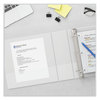 A Picture of product UNV-20744 Universal® Slant D-Ring View Binder 3 Rings, 1.5" Capacity, 11 x 8.5, White, 4/Pack