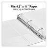 A Picture of product UNV-20744 Universal® Slant D-Ring View Binder 3 Rings, 1.5" Capacity, 11 x 8.5, White, 4/Pack
