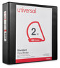 A Picture of product UNV-20745 Universal® Slant D-Ring View Binder 3 Rings, 2" Capacity, 11 x 8.5, Black, 6/Carton